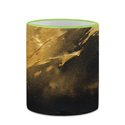 Кружка 3D Золотое напыление на черном, цвет: 3D-светло-зеленый кант — фото 2