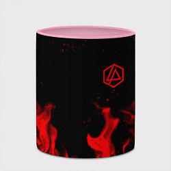 Кружка 3D Linkin Park красный огонь лого, цвет: 3D-белый + розовый — фото 2