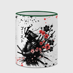 Кружка 3D Ghost of Tsushima - sakura samurai ghost, цвет: 3D-зеленый кант — фото 2