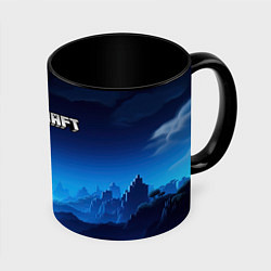 Кружка 3D Minecraft logo night, цвет: 3D-белый + черный
