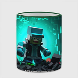 Кружка 3D Minecraft квадратный персонаж, цвет: 3D-зеленый кант — фото 2