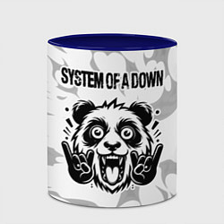 Кружка 3D System of a Down рок панда на светлом фоне, цвет: 3D-белый + синий — фото 2