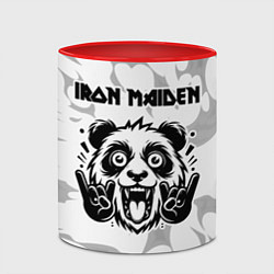 Кружка 3D Iron Maiden рок панда на светлом фоне, цвет: 3D-белый + красный — фото 2