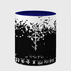 Кружка 3D Fullmetal Alchemist текстура иероглифы, цвет: 3D-белый + синий — фото 2