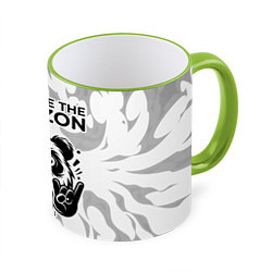 Кружка 3D Bring Me the Horizon рок панда на светлом фоне, цвет: 3D-светло-зеленый кант