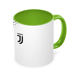 Кружка 3D Juventus sport black geometry, цвет: 3D-белый + светло-зеленый