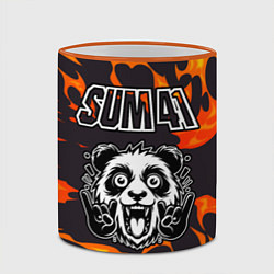 Кружка 3D Sum41 рок панда и огонь, цвет: 3D-оранжевый кант — фото 2