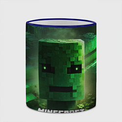 Кружка 3D Minecraft зеленая голова, цвет: 3D-синий кант — фото 2