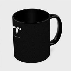 Кружка 3D Tesla - carbon texture, цвет: 3D-белый + черный