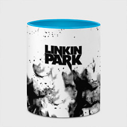 Кружка 3D Linkin park огненный дым рок, цвет: 3D-белый + небесно-голубой — фото 2