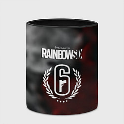 Кружка 3D Rainbow six gradient fire, цвет: 3D-белый + черный — фото 2