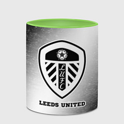 Кружка 3D Leeds United sport на светлом фоне, цвет: 3D-белый + светло-зеленый — фото 2