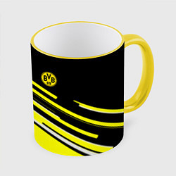 Кружка 3D Borussia текстура спорт, цвет: 3D-желтый кант