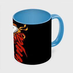 Кружка 3D Панда синоби, цвет: 3D-белый + небесно-голубой