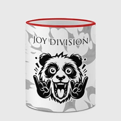 Кружка 3D Joy Division рок панда на светлом фоне, цвет: 3D-красный кант — фото 2