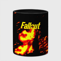 Кружка 3D Fallout огнненое лого, цвет: 3D-белый + черный — фото 2