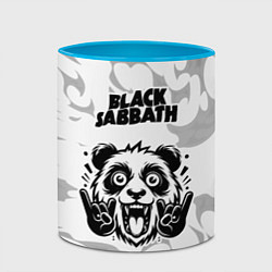 Кружка 3D Black Sabbath рок панда на светлом фоне, цвет: 3D-белый + небесно-голубой — фото 2