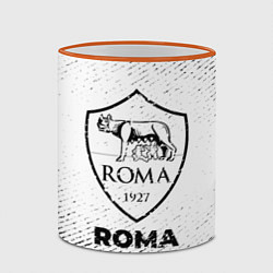 Кружка 3D Roma с потертостями на светлом фоне, цвет: 3D-оранжевый кант — фото 2