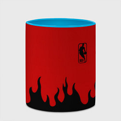 Кружка 3D NBA огонь спорт текстура, цвет: 3D-белый + небесно-голубой — фото 2
