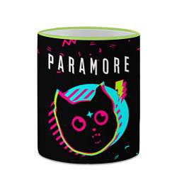 Кружка 3D Paramore - rock star cat, цвет: 3D-светло-зеленый кант — фото 2