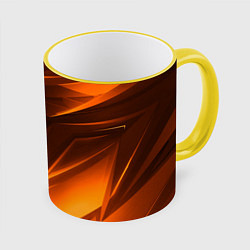 Кружка 3D Geometry stripes orange, цвет: 3D-желтый кант