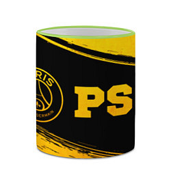 Кружка 3D PSG - gold gradient по-горизонтали, цвет: 3D-светло-зеленый кант — фото 2