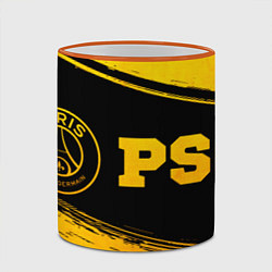 Кружка 3D PSG - gold gradient по-горизонтали, цвет: 3D-оранжевый кант — фото 2