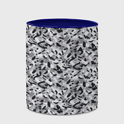 Кружка 3D Пикселированный городской серый камуфляж, цвет: 3D-белый + синий — фото 2