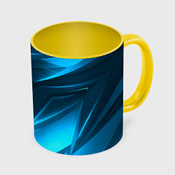 Кружка 3D Geometry stripes neon color, цвет: 3D-белый + желтый