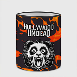 Кружка 3D Hollywood Undead рок панда и огонь, цвет: 3D-черный кант — фото 2