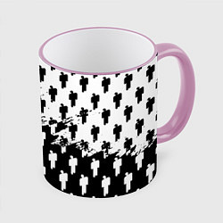 Кружка 3D Billie Eilish pattern black, цвет: 3D-розовый кант