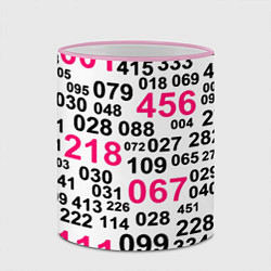 Кружка 3D Игра в кальмара паттерн чисел, цвет: 3D-розовый кант — фото 2