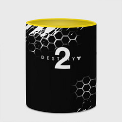 Кружка 3D Destiny абстракция краски рпг, цвет: 3D-белый + желтый — фото 2