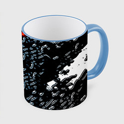 Кружка 3D Текстура огня и воды, цвет: 3D-небесно-голубой кант