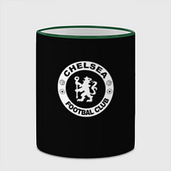 Кружка 3D Chelsea fc белое лого, цвет: 3D-зеленый кант — фото 2