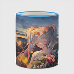 Кружка 3D Sousou no Frieren Фрирен smile, цвет: 3D-небесно-голубой кант — фото 2