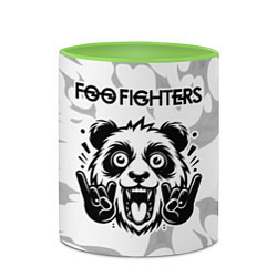 Кружка 3D Foo Fighters рок панда на светлом фоне, цвет: 3D-белый + светло-зеленый — фото 2