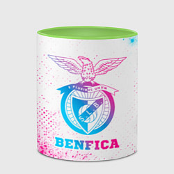 Кружка 3D Benfica neon gradient style, цвет: 3D-белый + светло-зеленый — фото 2