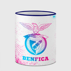 Кружка 3D Benfica neon gradient style, цвет: 3D-синий кант — фото 2