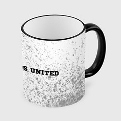 Кружка 3D Leeds United sport на светлом фоне по-горизонтали, цвет: 3D-черный кант