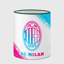 Кружка 3D AC Milan neon gradient style, цвет: 3D-зеленый кант — фото 2