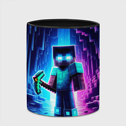 Кружка 3D Minecraft - neon character ai art, цвет: 3D-белый + черный — фото 2