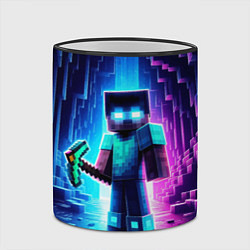 Кружка 3D Minecraft - neon character ai art, цвет: 3D-черный кант — фото 2