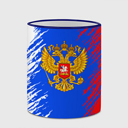Кружка 3D Триколор штрихи с гербор, цвет: 3D-синий кант — фото 2