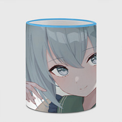 Кружка 3D Touhou Project Койши Комейдзи cute, цвет: 3D-небесно-голубой кант — фото 2