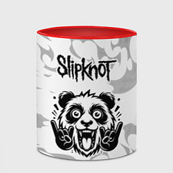 Кружка 3D Slipknot рок панда на светлом фоне, цвет: 3D-белый + красный — фото 2
