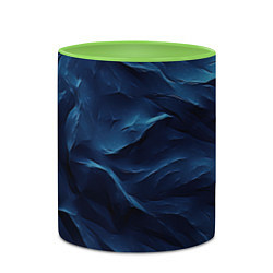 Кружка 3D Синие глубокие абстрактные волны, цвет: 3D-белый + светло-зеленый — фото 2