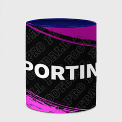 Кружка 3D Sporting pro football по-горизонтали, цвет: 3D-белый + синий — фото 2