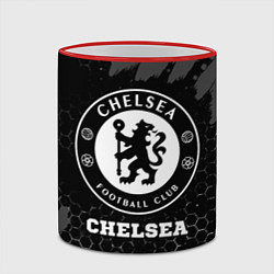 Кружка 3D Chelsea sport на темном фоне, цвет: 3D-красный кант — фото 2
