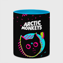 Кружка 3D Arctic Monkeys - rock star cat, цвет: 3D-белый + небесно-голубой — фото 2
